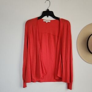 LOFT Coral Open Front Cardigan